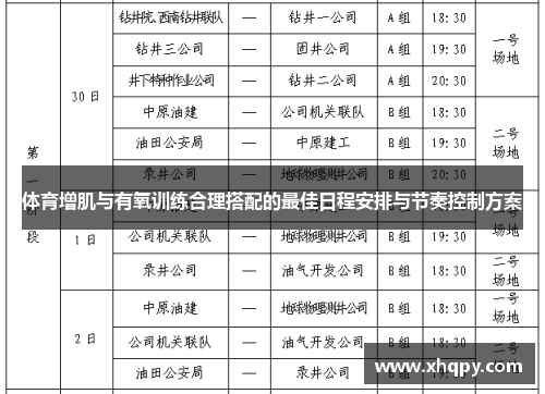 体育增肌与有氧训练合理搭配的最佳日程安排与节奏控制方案